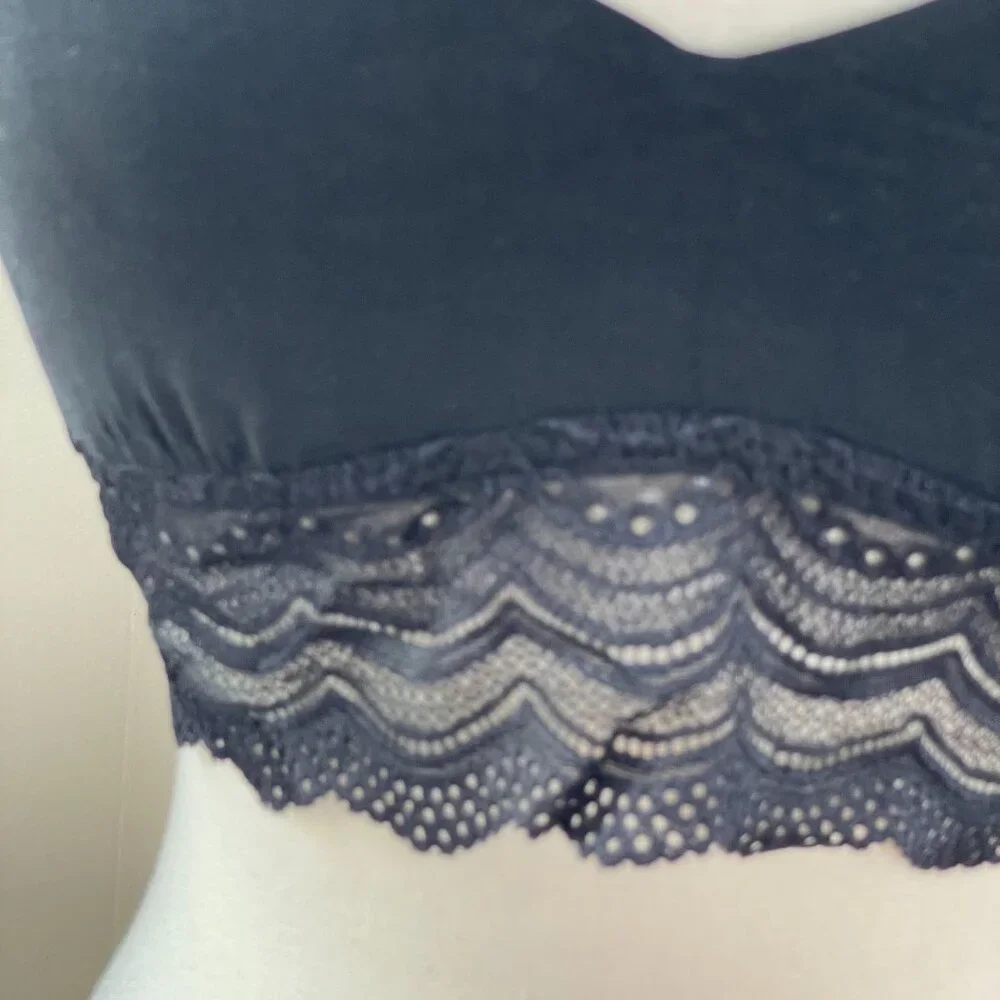 NEW Cosabella Womens Medium Evolution Modal Nursing Bra‎ Black Lace Trim